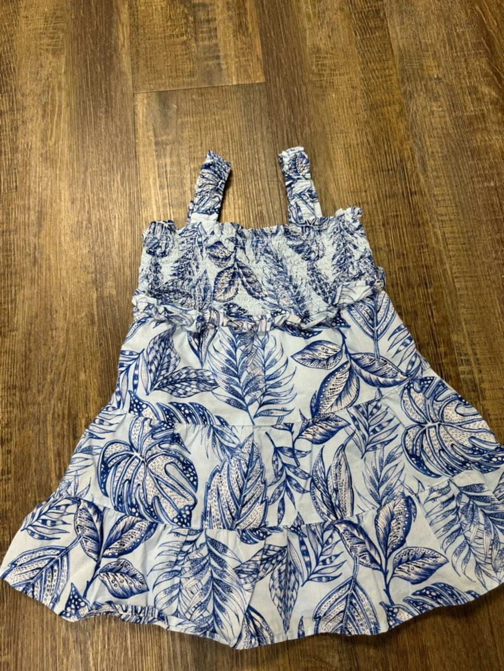 Blue and White Leaf Print Sundress The Children’s Place 100% Cotton Girls 2T - Picture 9 of 13